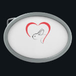 Boucle De Ceinture Ovale Coeur lapin - Lapin<br><div class="desc">Coeur lapin - Lapin</div>