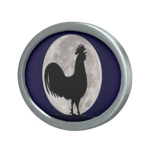 Boucle De Ceinture Ovale Coq au clair de lune