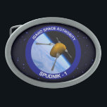 Boucle De Ceinture Ovale Correctif de la mission satellite Idaho Spudnik<br><div class="desc">Une représentation humoristique d'une pomme de terre comme satellite surnommé "Spudnik-1", avec des fourches servant d'antenne, en orbite autour de la terre. J'ai rencontré des gens qui ne croient pas que l'Idaho soit un endroit réel. D'autres savent qu'il se trouve quelque part dans le territoire de survol, mais ne peut...</div>