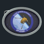 Boucle De Ceinture Ovale Correctif de la mission satellite Idaho Spudnik<br><div class="desc">Une représentation humoristique d'une pomme de terre comme satellite surnommé "Spudnik-1", avec des fourches servant d'antenne, en orbite autour de la terre. J'ai rencontré des gens qui ne croient pas que l'Idaho soit un endroit réel. D'autres savent qu'il se trouve quelque part dans le territoire de survol, mais ne peut...</div>
