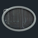 Boucle De Ceinture Ovale Côté foncé 6 bcna<br><div class="desc">Dark Side 6 - Troncs d'arbres forestiers en noir,  bleu,  gris et blanc © Alan Harman Photography 2022. Tous droits réservés. www.alanharmanphotography.com 040422 boucle de ceinture</div>