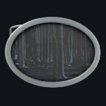 Boucle De Ceinture Ovale Côté foncé 6 bcnm<br><div class="desc">Dark Side 6 - Troncs d'arbres forestiers en noir,  bleu,  gris et blanc © Alan Harman Photography 2022. Tous droits réservés. www.alanharmanphotography.com 040422 boucle de ceinture</div>
