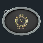 Boucle De Ceinture Ovale couronne monogramme<br><div class="desc">dessiné par The Arty Apples</div>