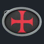 Boucle De Ceinture Ovale Croix-Rouge de Templar<br><div class="desc">Croix-Rouge de Templar</div>