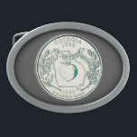 Boucle De Ceinture Ovale Design de quartier d'état de Géorgie teintée<br><div class="desc">Montrez votre amour pour tout ce que la Géorgie avec cette version teintée de l'image design du trimestre Georgia State 1999 de la Monnaie Américaine (inversé),  avec une pêche en Géorgie bien sûr! Arrière - plan gris charbon foncé</div>