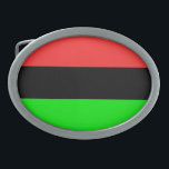 Boucle De Ceinture Ovale Drapeau afro-américain<br><div class="desc">African American Flag ou African Diaspora Flag remplit complètement la zone de conception de cet article. Les rayures verticales rouge,  noir et vert permettent de partager son patrimoine.</div>
