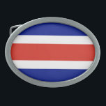 Boucle De Ceinture Ovale Drapeau civil du Costa Rica<br><div class="desc">Drapeau patriotique du Costa Rica.</div>