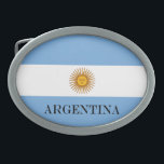 Boucle De Ceinture Ovale Drapeau de l'Argentine Bandera De Argentina<br><div class="desc">Drapeau argentin Bandera De Argentina Drapeau argentin Bandera De Argentina Les couleurs bleues et blanches ont été choisies par Manuel Belgrano, le leader de la révolution argentine contre l'Espagne, et représentent le ciel bleu qui se sépare pour révéler des nuages blancs, comme cela aurait été le cas lorsque la manifestation...</div>