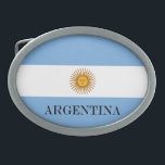 Boucle De Ceinture Ovale Drapeau de l'Argentine Bandera De Argentina<br><div class="desc">Drapeau argentin Bandera De Argentina Drapeau argentin Bandera De Argentina Les couleurs bleues et blanches ont été choisies par Manuel Belgrano, le leader de la révolution argentine contre l'Espagne, et représentent le ciel bleu qui se sépare pour révéler des nuages blancs, comme cela aurait été le cas lorsque la manifestation...</div>