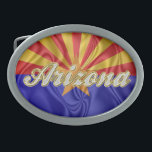 Boucle De Ceinture Ovale Drapeau de l'Arizona<br><div class="desc">Arizona Drapeau avec texte et plis amovibles. simple mais génial :)</div>