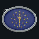 Boucle De Ceinture Ovale Drapeau de l'État de l'Indiana<br><div class="desc">Drapeau de l'état de l'Indiana patriotique.</div>