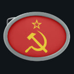 Boucle De Ceinture Ovale drapeau de l'URSS<br><div class="desc">Drapeau de l'Union soviétique des Républiques socialistes soviétiques</div>