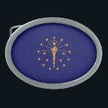 Boucle De Ceinture Ovale Drapeau d'état Indiana<br><div class="desc">Voici un Indiana State Flag Design présenté sur une variété de produits populaires. Une excellente idée cadeau pour toutes les occasions et tous les visiteurs pour une visite. Utilisez le lien "Demandez à ce concepteur" pour nous contacter avec vos demandes de design spécial ou pour obtenir de l'aide pour répondre...</div>