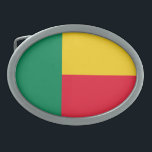 Boucle De Ceinture Ovale Drapeau du Bénin patriotique<br><div class="desc">Drapeau patriotique du Bénin.</div>