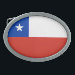 Boucle De Ceinture Ovale Drapeau du Chili<br><div class="desc">Drapeau patriotique du Chili.</div>