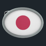 Boucle De Ceinture Ovale Drapeau du Japon<br><div class="desc">Drapeau patriotique du Japon.</div>