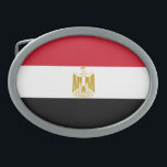 Boucle De Ceinture Ovale Drapeau égyptien<br><div class="desc">Drapeau patriotique d'Egypte.</div>