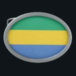 Boucle De Ceinture Ovale Drapeau Gabon<br><div class="desc">Drapeau patriotique du Gabon.</div>