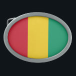 Boucle De Ceinture Ovale Drapeau Guinée<br><div class="desc">Drapeau patriotique de Guinée.</div>