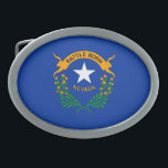 Boucle De Ceinture Ovale Drapeau national du Nevada<br><div class="desc">Le drapeau de l'état du Nevada patriotique.</div>