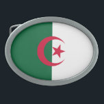 Boucle De Ceinture Ovale Drapeau patriotique algérien<br><div class="desc">Le drapeau national de l'Algérie.</div>