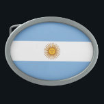 Boucle De Ceinture Ovale Drapeau patriotique argentin<br><div class="desc">Le drapeau national de l'Argentine.</div>