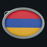 Boucle De Ceinture Ovale Drapeau patriotique arménien<br><div class="desc">Le drapeau national de l'Arménie.</div>