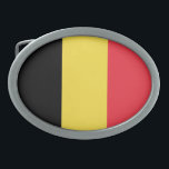 Boucle De Ceinture Ovale Drapeau patriotique belge<br><div class="desc">Le drapeau national de la Belgique.</div>