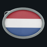 Boucle De Ceinture Ovale Drapeau Pays-Bas patriotique<br><div class="desc">Drapeau patriotique de Pays-Bas.</div>