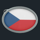 Boucle De Ceinture Ovale Drapeau République tchèque<br><div class="desc">Le drapeau national de la République tchèque.</div>