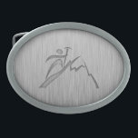 Boucle De Ceinture Ovale Escalade en métal brossé<br><div class="desc">Vous aimerez ce look métal brossé d'alpinisme d'alpinisme d'alpinisme d'escalade de montagne conception alpiniste de randonneur randonnée. Idéal pour les cadeaux ! Disponible sur les tee - shirts, les boîtiers de smartphones, les mousepads, les porte - clés, les affiches, les cartes, les couvertures électroniques, les manches d'ordinateur portable / carnet,...</div>