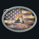 Boucle De Ceinture Ovale Étincelles du drapeau de l'excavateur<br><div class="desc">Étincelles du drapeau de l'excavateur</div>