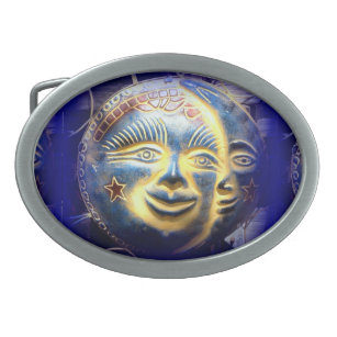 Boucle De Ceinture Ovale face solaire / ceinture lunaire boucle