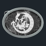Boucle De Ceinture Ovale Feu de dragon<br><div class="desc">L'art tribal. Le dragon qui tire. Noir et Blanc.</div>