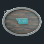 Boucle De Ceinture Ovale Forme d'état du Montana Turquoise<br><div class="desc">Forme d'état du Montana Turquoise</div>