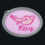 Boucle De Ceinture Ovale Foxy filles ceinture rose graphique boucle<br><div class="desc">Boucle rose graphique Foxy conçu par Sarah Trett.</div>