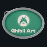 Boucle De Ceinture Ovale Ghibli Art : Merveilleuse de l'artisanat<br><div class="desc">Avec en son coeur une figure emblématique inspirée du Totoro, ce logo pour Ghibli Art mêle le fantaisie bien-aimée du Studio Ghibli à une identité artistique claire. La riche palette verte et la délicate police de caractères mettent en valeur un espace créatif dédié à la narration unique et à l'art...</div>