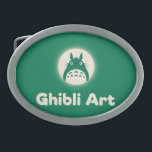 Boucle De Ceinture Ovale Ghibli Art : Merveilleuse de l'artisanat<br><div class="desc">Avec en son coeur une figure emblématique inspirée du Totoro, ce logo pour Ghibli Art mêle le fantaisie bien-aimée du Studio Ghibli à une identité artistique claire. La riche palette verte et la délicate police de caractères mettent en valeur un espace créatif dédié à la narration unique et à l'art...</div>
