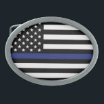 Boucle De Ceinture Ovale Indicateur de la ligne bleue mince de l'agent de p<br><div class="desc">Police Officier Mince Ligne Bleue USA Drapeau Police et application de la loi Cadeaux de reconnaissance!</div>