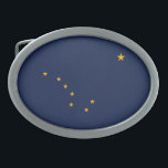 Boucle De Ceinture Ovale Indicateur de l'état de l'Alaska<br><div class="desc">Drapeau de l'état de l'Alaska patriotique.</div>