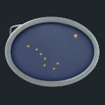 Boucle De Ceinture Ovale Indicateur de l'état de l'Alaska<br><div class="desc">Drapeau de l'état de l'Alaska patriotique.</div>