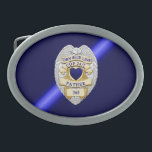 Boucle De Ceinture Ovale Insigne de ligne bleue mince<br><div class="desc">Cette conception vise à honorer les hommes et les femmes courageux qui protègent nos collectivités. Ce symbole policier,  shérif et policier est un bel hommage graphique à ceux qui servent et à ceux qui ont fait le sacrifice ultime.</div>