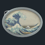 Boucle De Ceinture Ovale La Grande Vague au large de Kanagawa<br><div class="desc">La Grande Vague au large de Kanagawa, aussi connue sous le nom de La Grande Vague ou simplement La Vague, est un bloc de bois imprimé par l'artiste japonais Katsushika Hokusai. Exemple de l'art ukiyo-e, il a été publié entre 1830 et 1833 comme le premier dans la série de Hokusai...</div>