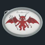Boucle De Ceinture Ovale Little Red Devil Thunder_Cove<br><div class="desc">mignon diable rouge ailé avec une longue queue barbelée tenant une fourche</div>