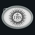 Boucle De Ceinture Ovale Logo de la Société de Jésus<br><div class="desc">Société de Jésus (Jésuites) Logo Oval Belt Buckle</div>