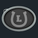 Boucle De Ceinture Ovale Logo Lucky horseshoe personnalisé monogramme forme<br><div class="desc">Logo Lucky horseshoe logo personnalisé boucle de ceinture monogramme. Personnalisez avec du texte, un nombre de chance ou un monogramme. Couleurs noir et blanc ou personnalisées. Idéal pour propriétaire de ferme ou de ranch, cavalier, amoureux des chevaux, fermier, cowboy, propriétaire de cheval, collègue, père etc. Les couleurs peuvent être changées....</div>