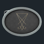 Boucle De Ceinture Ovale Lucifer Alchemy Sigil Gothic<br><div class="desc">A modern update in gold tone and black damask for an ancient symbole used in Alchemical rites to represent Lucifer in His aspect as the Morning Star and teacher of secular wisdom. Le poison parfait pour le Seigneur du Seigneur. Tous les éléments printed on our high quality products, they do...</div>