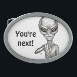 Boucle De Ceinture Ovale Mauvais Alien, Tu es le prochain !<br><div class="desc">Alien gris,  dessin au crayon d'art Imaginaire par Krisi ArtKSZP >>> Autres produits dans la catégorie Boutique >>> Alien >>>>> Mauvais Alien</div>