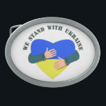 Boucle De Ceinture Ovale Message inspirant Nous sommes avec l'Ukraine<br><div class="desc">Soutenez les Ukrainiens ! Arrêtez la guerre !</div>