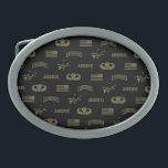 Boucle De Ceinture Ovale Motif aéroporté (vert)<br><div class="desc">Motif aéroporté (vert)</div>